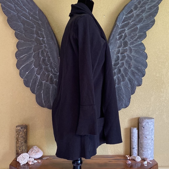 Gaiam Waffle Knit Open Cardigan Sweater - Picture 5 of 8